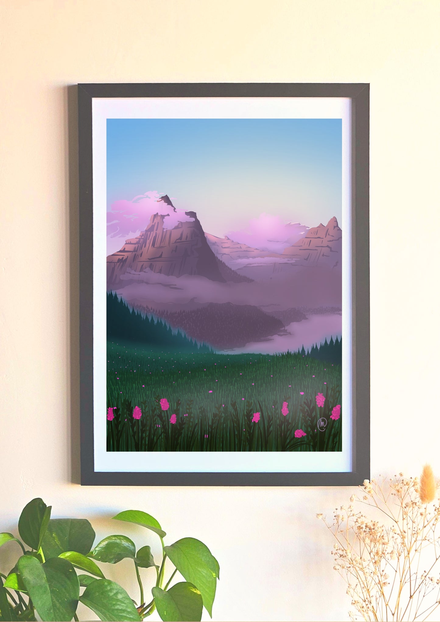 Affiche Lever de soleil Montagne