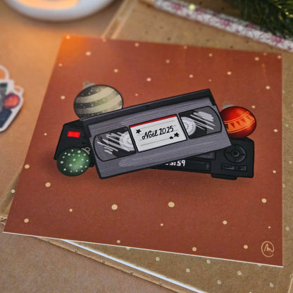 Carte de Noël « Noël en cassette »