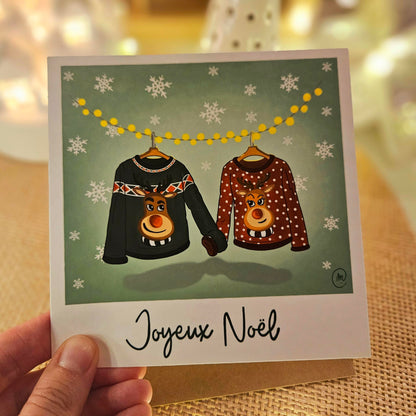 Carte de Noël « Couple pull »