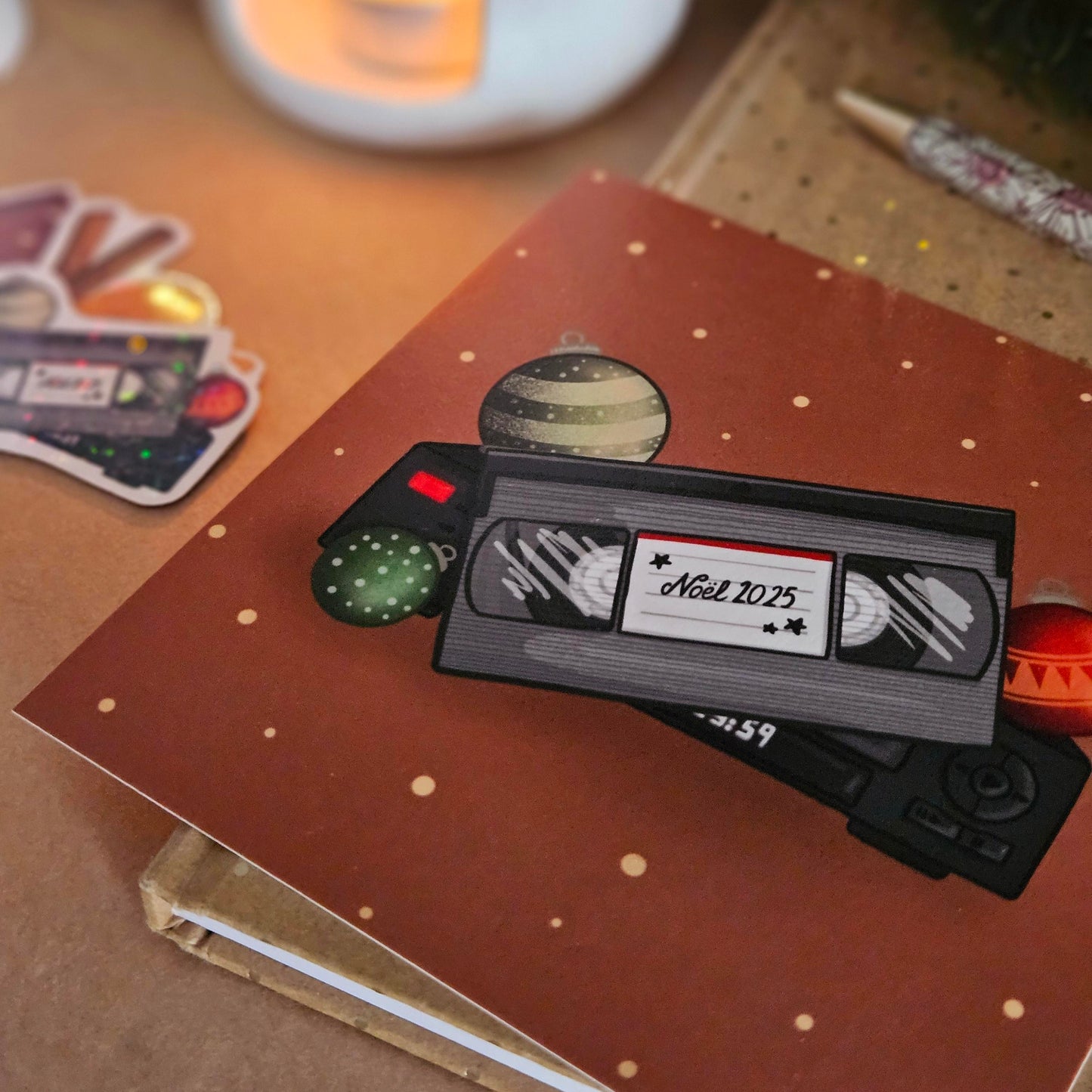 Carte de Noël « Noël en cassette »