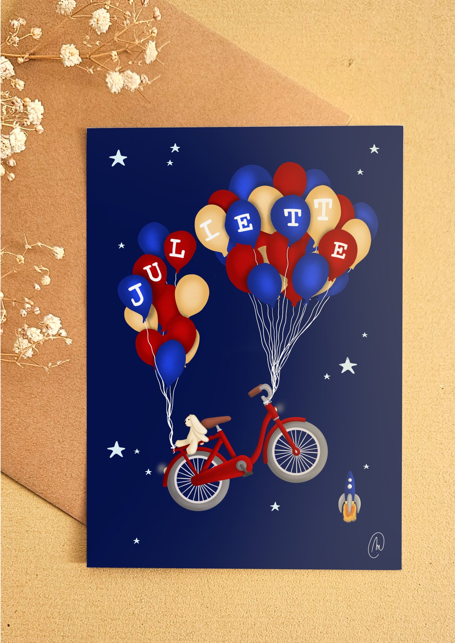 Carte « Le vélo aux ballons »