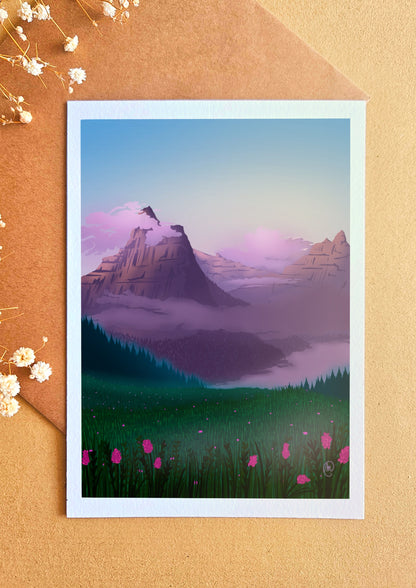 Carte « Lever de soleil montagne »